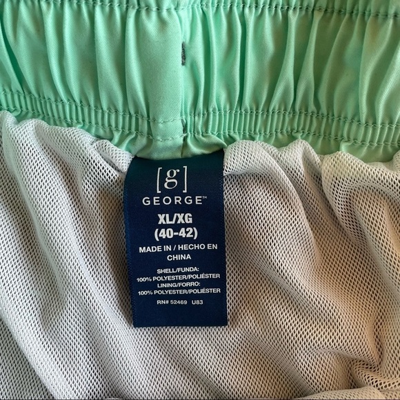 George Men's Mint Green / Blue and Gray Swim Trunks With Back Pocket Size XL - Picture 3 of 12